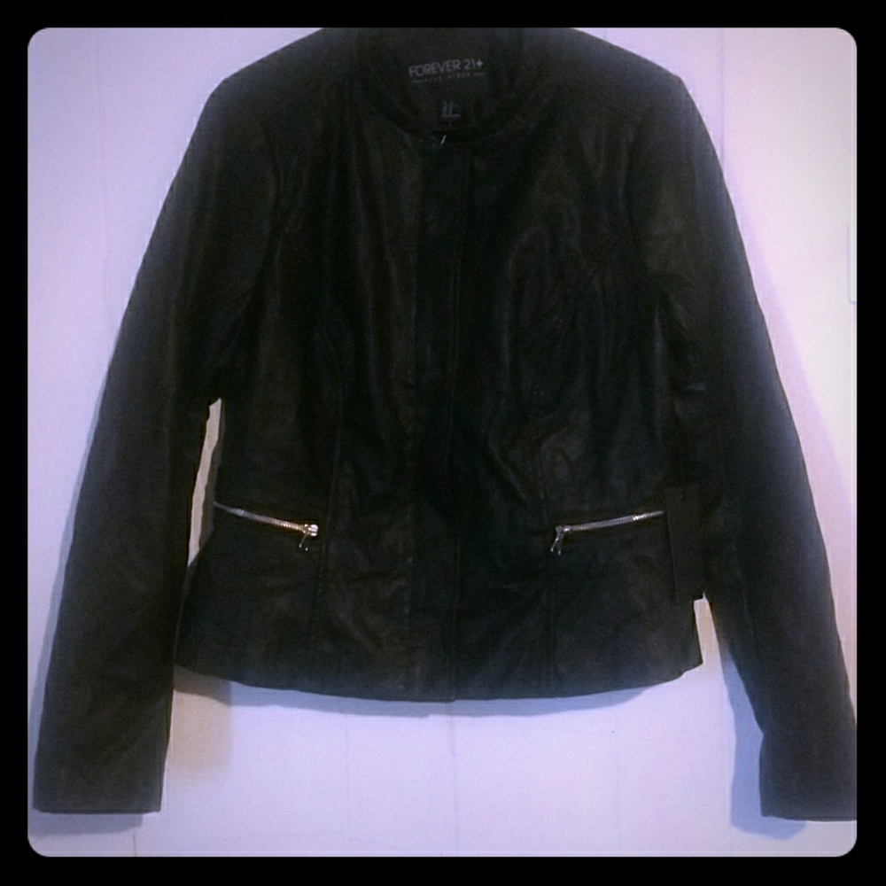 NWT Forever 21 + Faux Leather Jacket